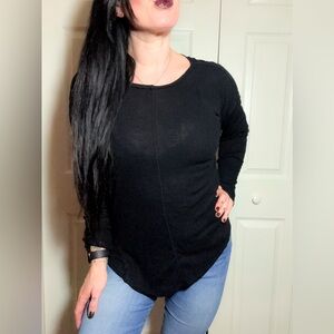 Free People Women's Black Long Sleeve Top
